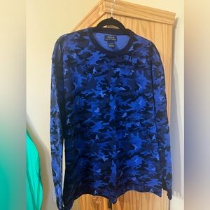 Polo Ralph Lauren blue and black and black and gray army fatigue waffle style